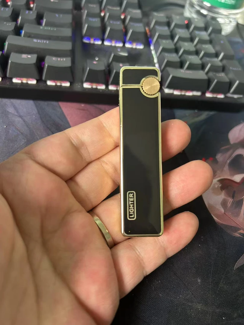 金边黑色大漆窄机高端侧滑打火机4
