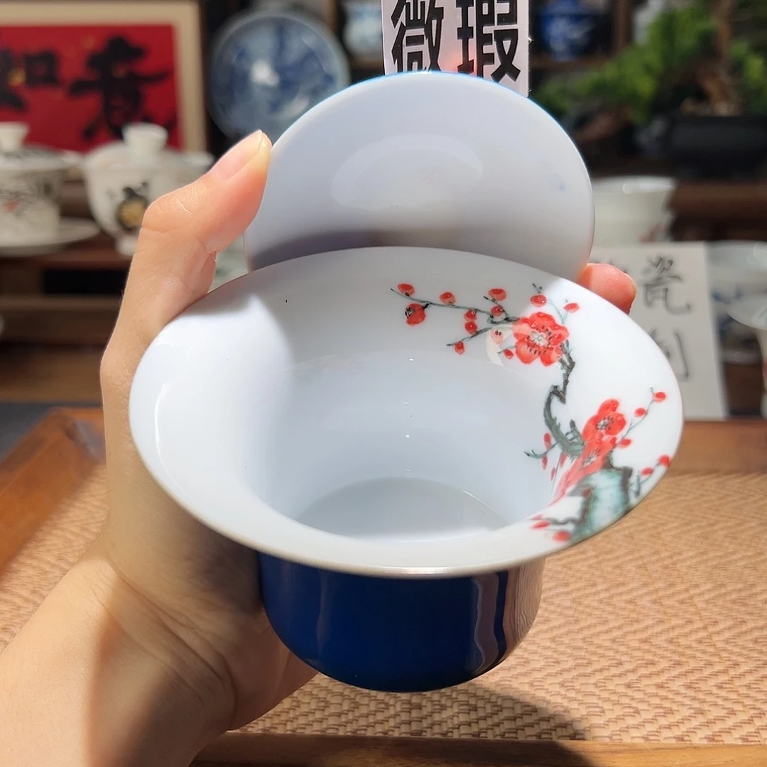 【闪购商品】微瑕 手绘 盖碗。