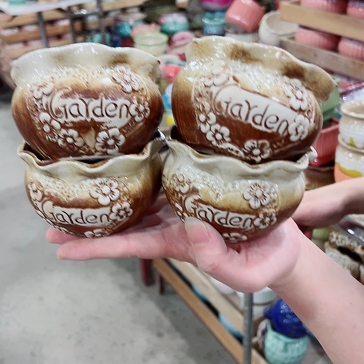 有孔，凑单福利满10元发货陶瓷多肉花盆！