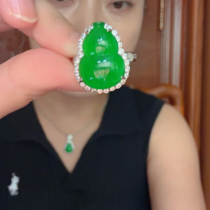 翡翠银S925镶嵌吊坠(不含链)戒指