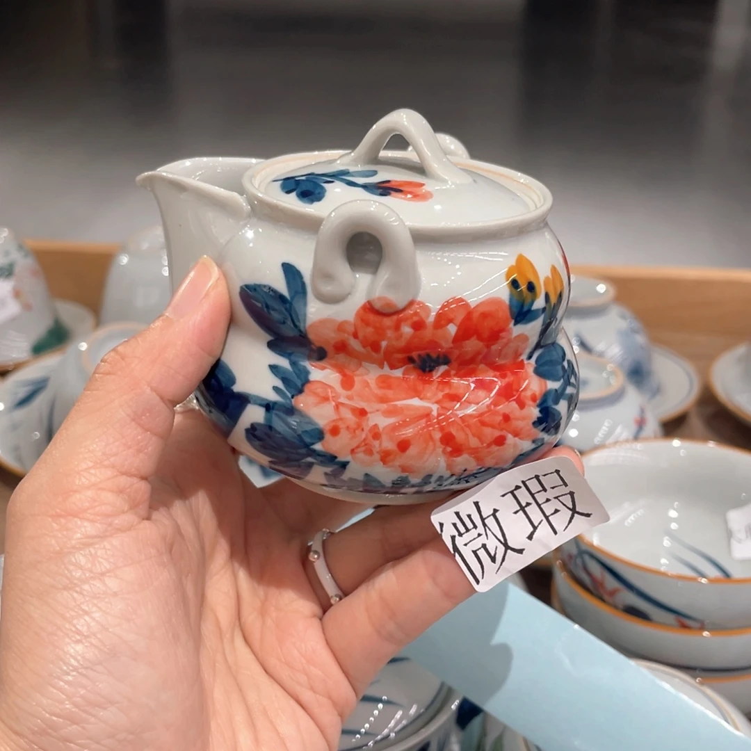 釉下彩纯手绘有瑕