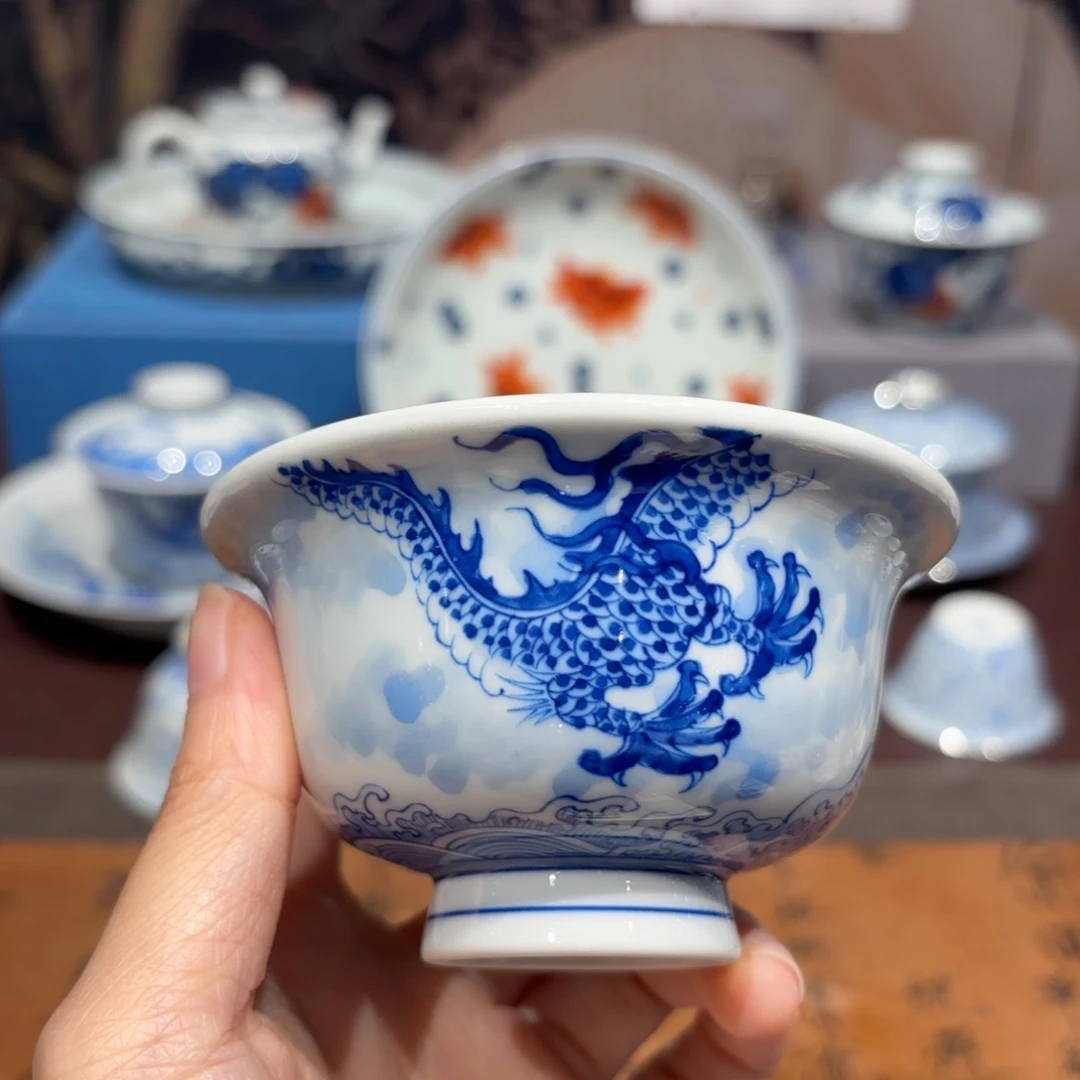 猫***戏景德镇纯手工手绘