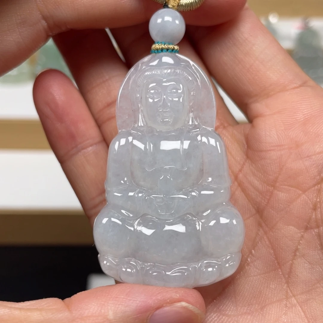 翡翠未镶嵌颈饰天然翡翠A货观音12号