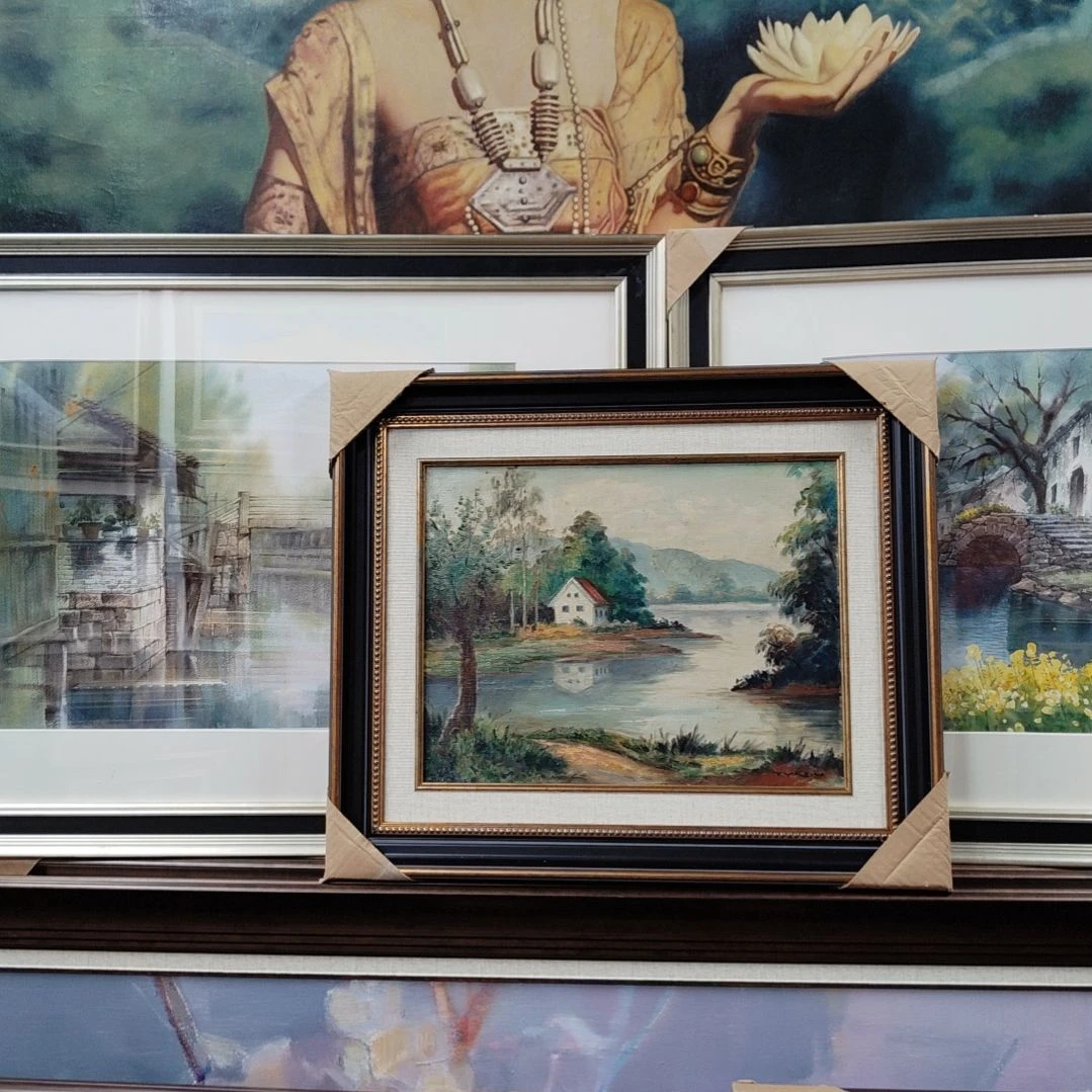 横款欧**艺纯手绘油画带框