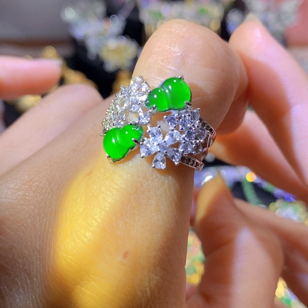 吊坠(不含链)银S925镶嵌翡翠