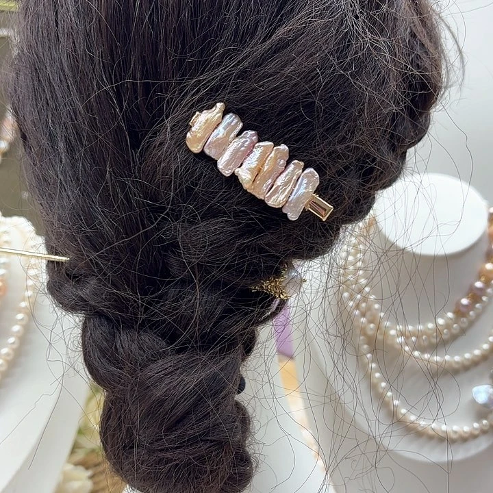 淡水珍珠发饰银S925镶嵌