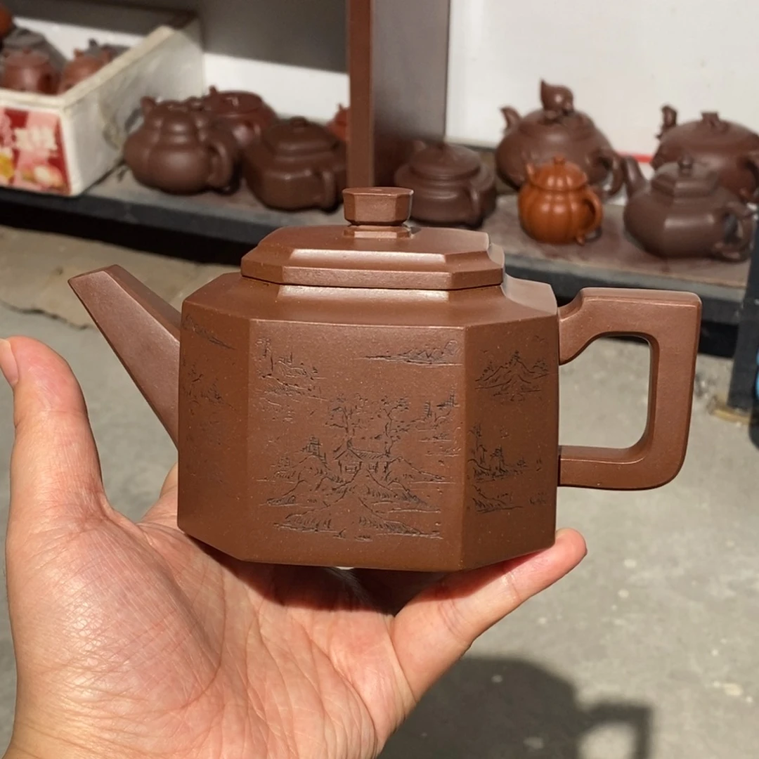 茶壶紫砂紫砂壶。紫砂壶。