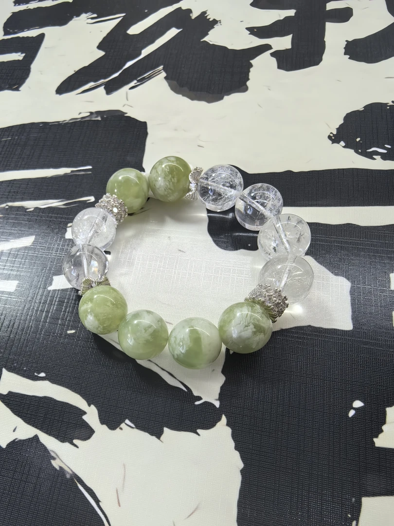 黄铜石英石手链 天然手串手工气质轻奢女士手作清新精美