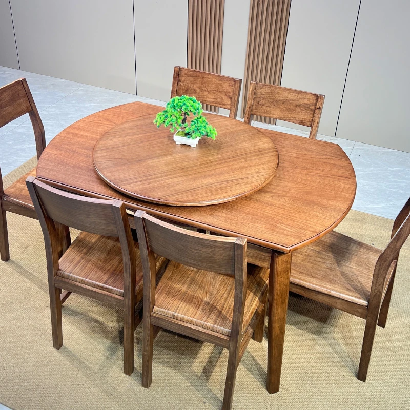 【专属链接】请勿私拍！北美黑胡桃新中式全实木餐桌椅组合方圆