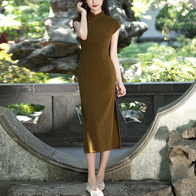 高端新中式绝美旗袍夏天2025新款修身日常可穿民国风晚礼服老上海