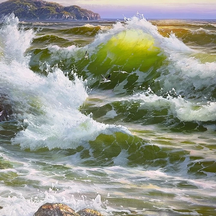 漂***子油画恭喜一直一直在