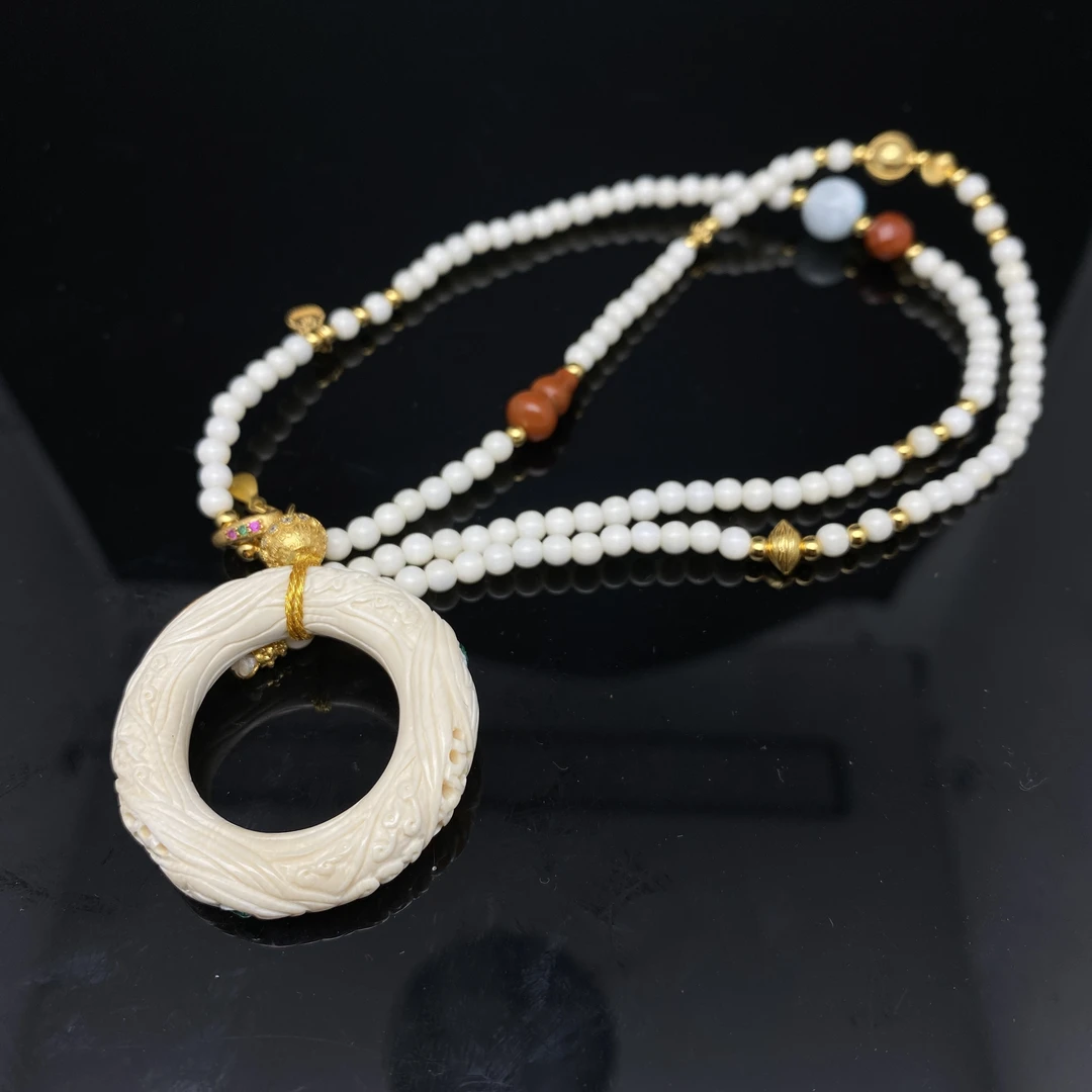 B0725GMD085（多样性发货）猛犸象牙乾坤圈挂件