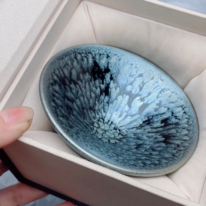 茶盏建窑建盏主人杯斗笠百花