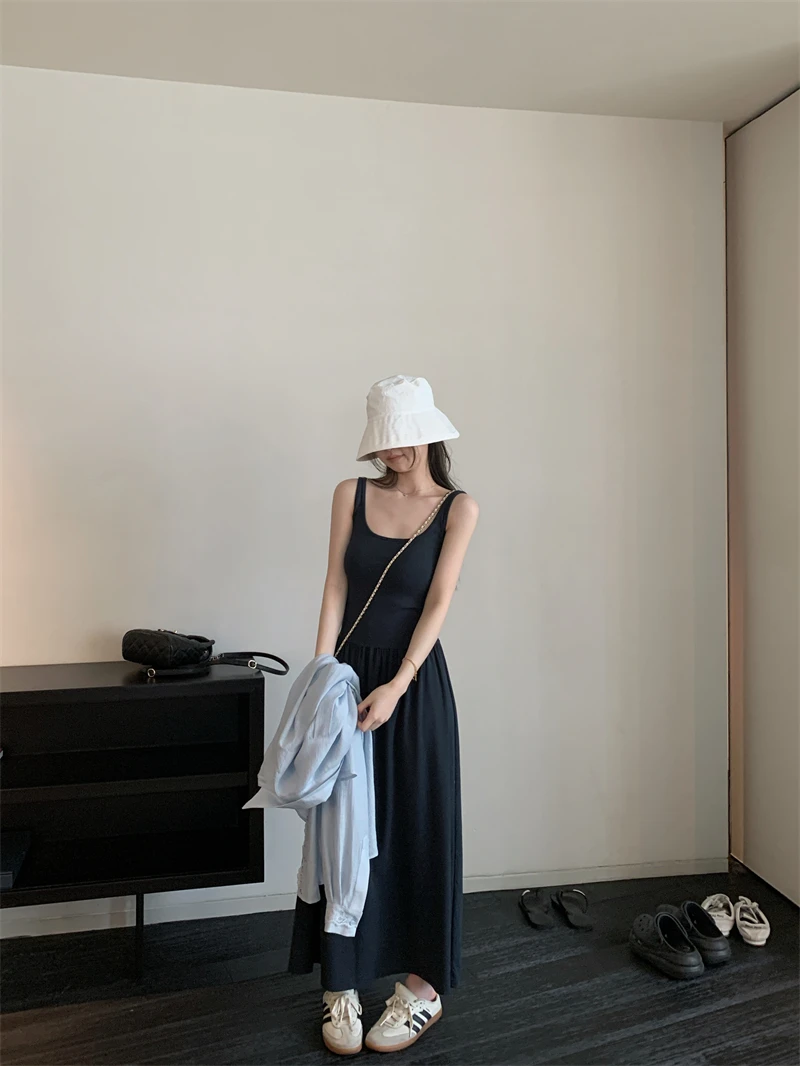 【OPENING自制】挚爱纸片裙~ 简约收腰显瘦针织连衣裙吊带裙