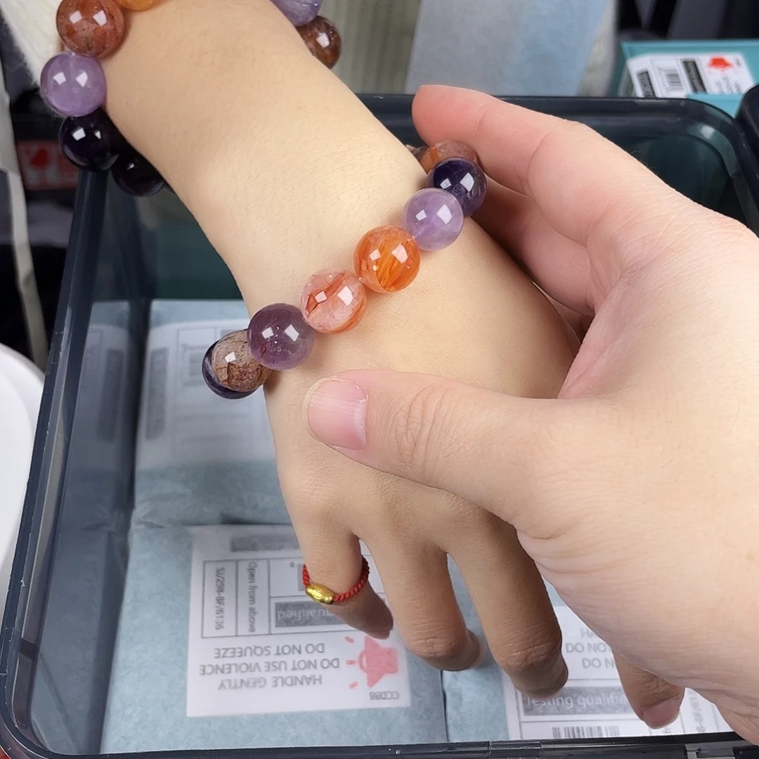 银S925镀金镶嵌水晶手串