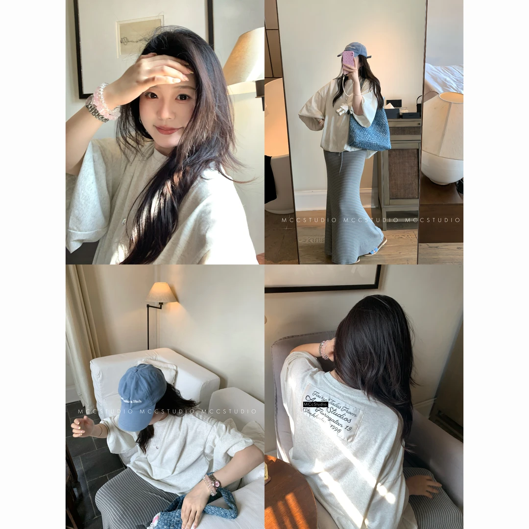 MCc《随性泡泡t》慵懒感十足！泡泡袖中袖T恤#3292