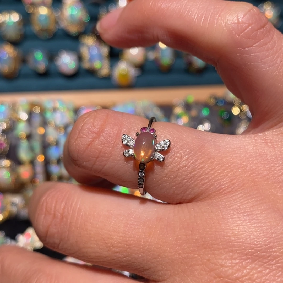 欧泊银S925镶嵌戒指