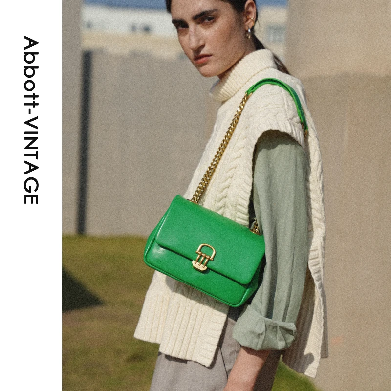 【5折清仓】【大泡泡包】原创牛皮链条包 单肩斜挎包复古真皮女士