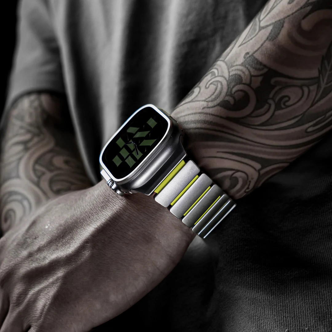适用苹果AppleWatch Ultra3钛合金属S11表带磁吸扣iwatchS10手表9