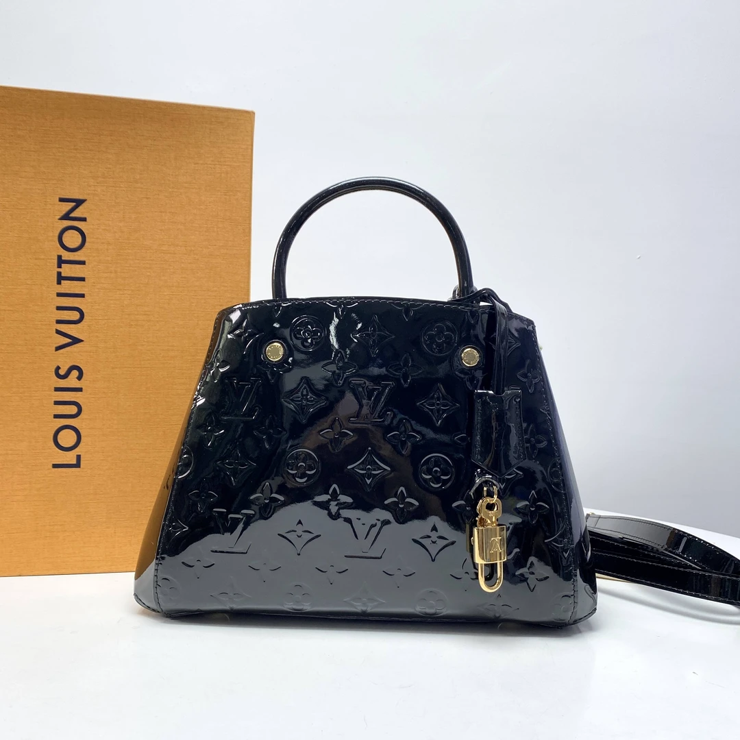 95新 LouisVuitton/路易威登 小野专属 黑漆皮蒙田bb包 THHZ2954