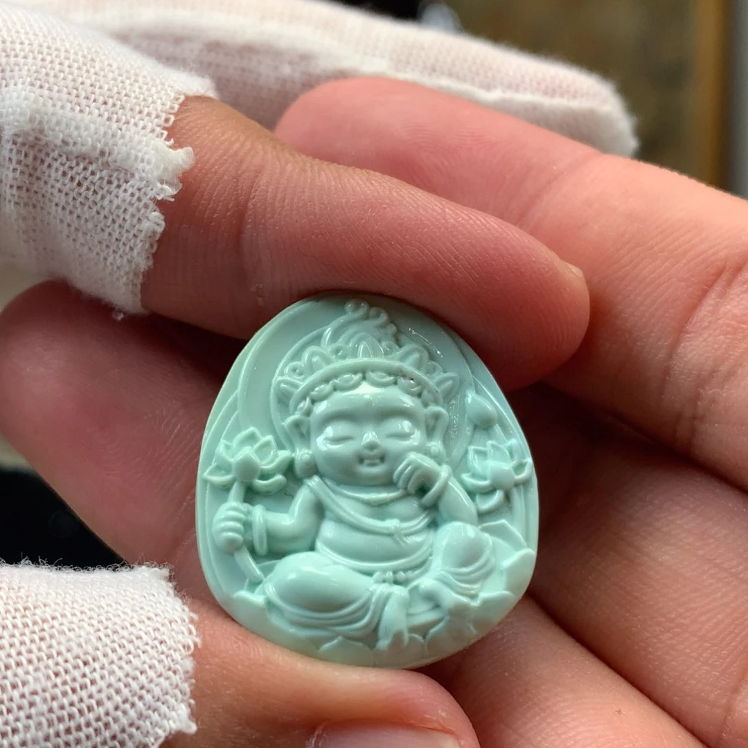 绿松石未镶嵌挂件