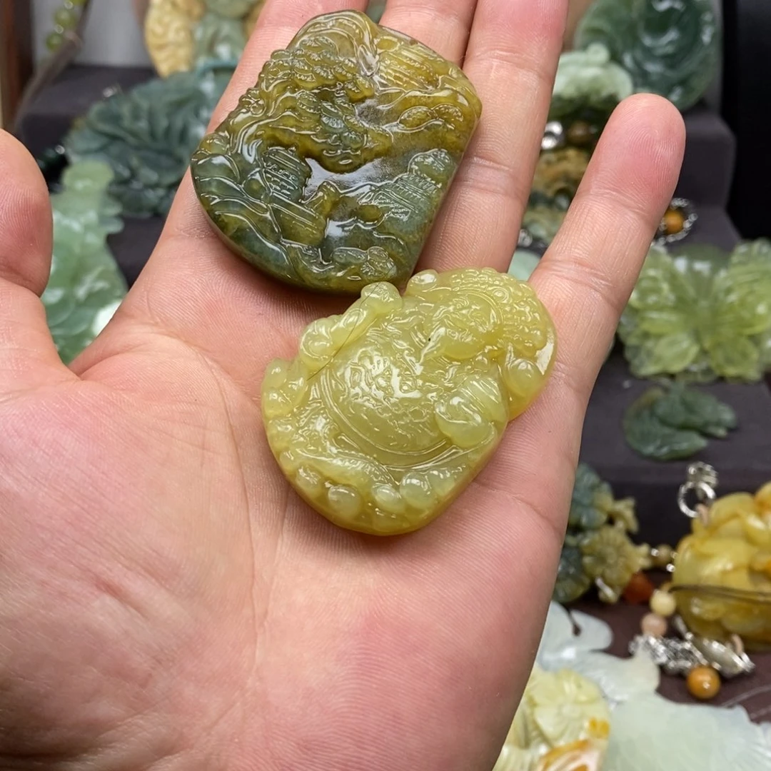 蛇纹石玉未镶嵌吊坠(不含链)