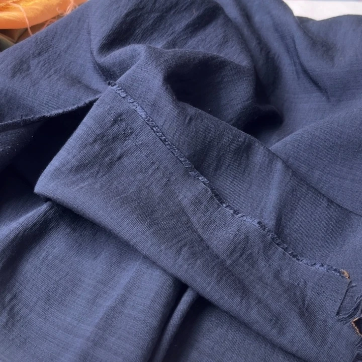 棉混纺藏青麻棉2米