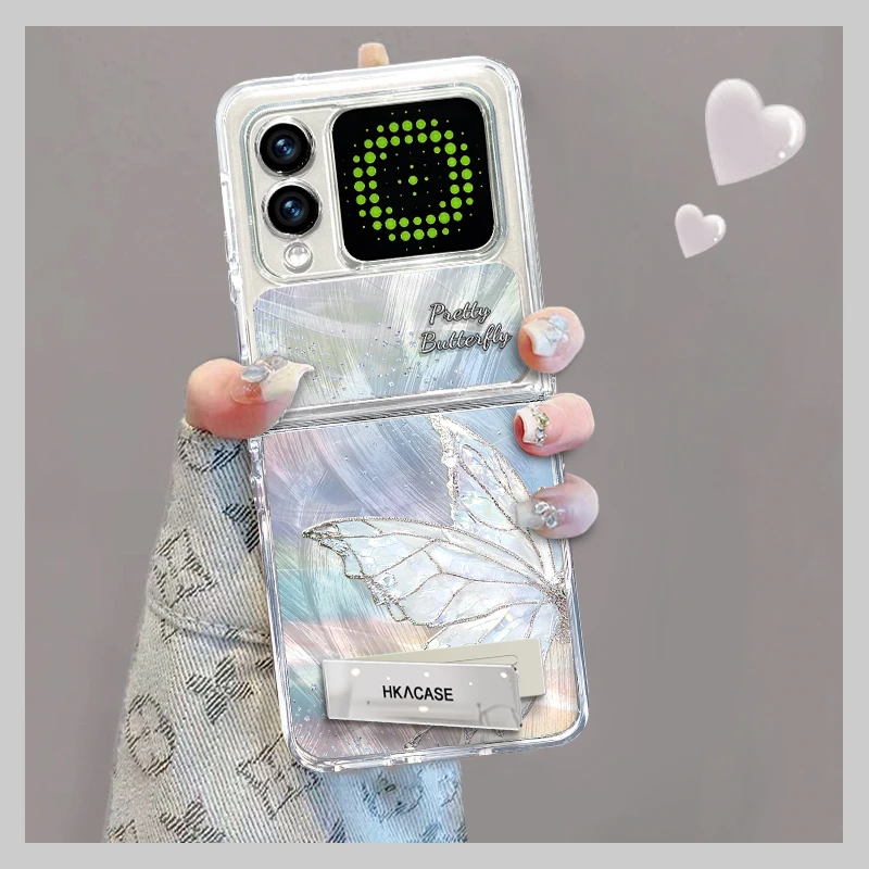 适用华为novaflip新款灿烂蝴蝶折叠羽纱壳全包简约ins保护套