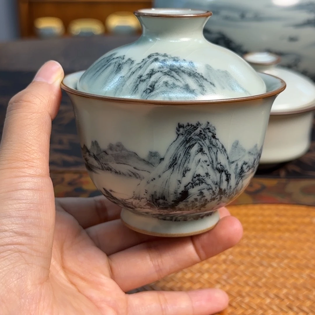 瑕疵天青釉色富春山居图