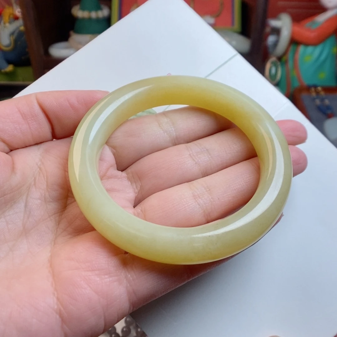 和田玉手镯未镶嵌57.1野牛沟