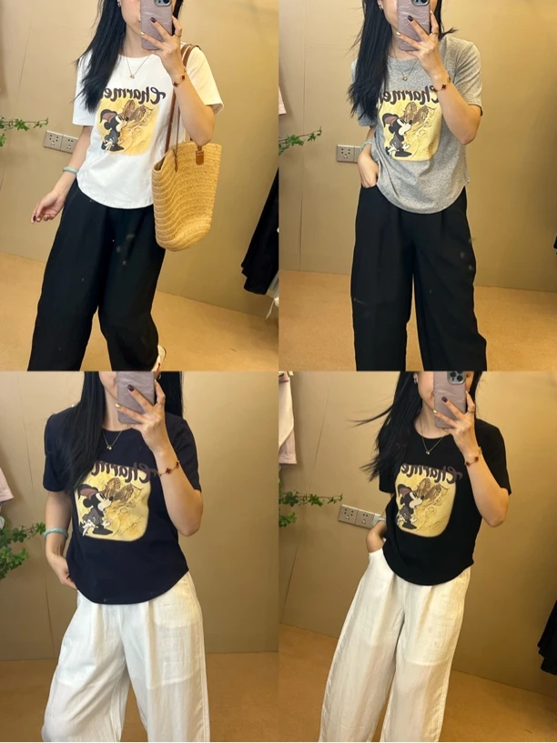 u型下摆米奇t 百搭显瘦短袖