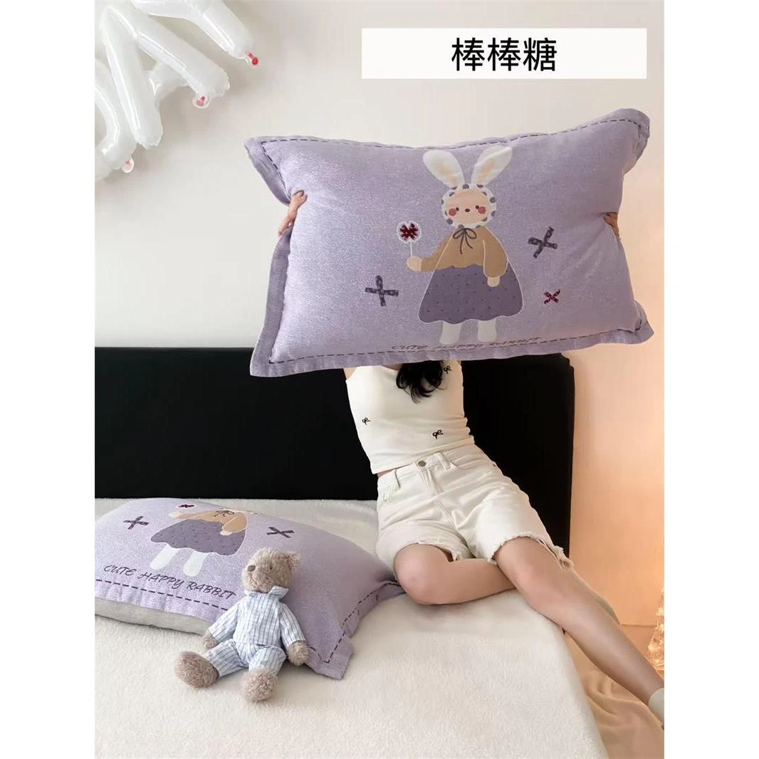 【超级红】棒棒糖 全棉十层纱布枕套