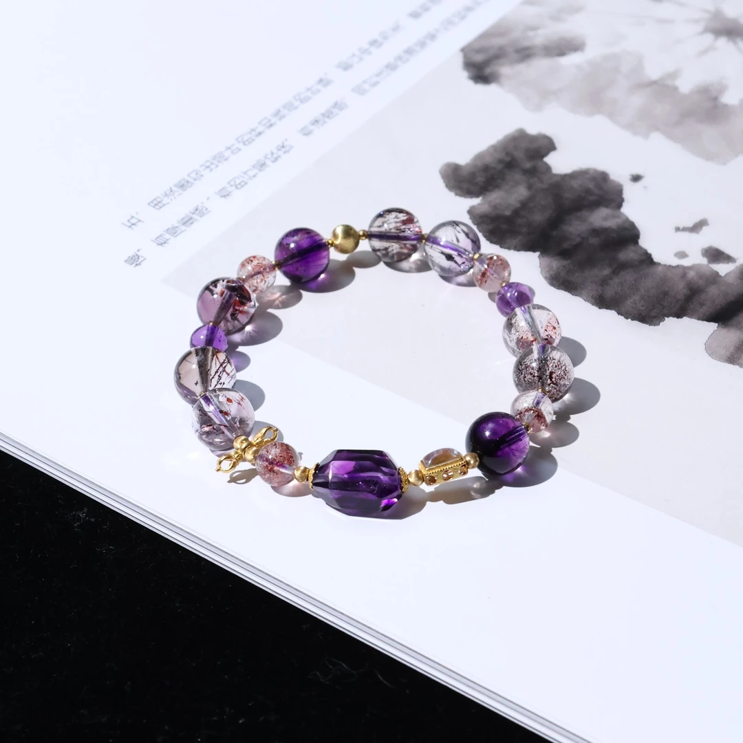 超七*水晶*手链*18k*月光石*金刚杵