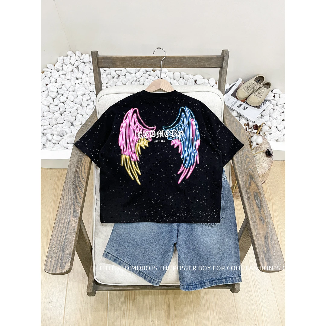 【现现】童装男童满天星套装2025夏季新款儿童两件套MMT821688