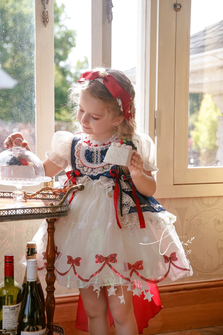 86076女童公主裙小女孩洛丽塔蓬蓬礼服连衣裙