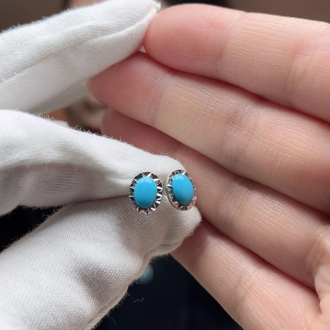 绿松石珠宝奇石银S925镶嵌