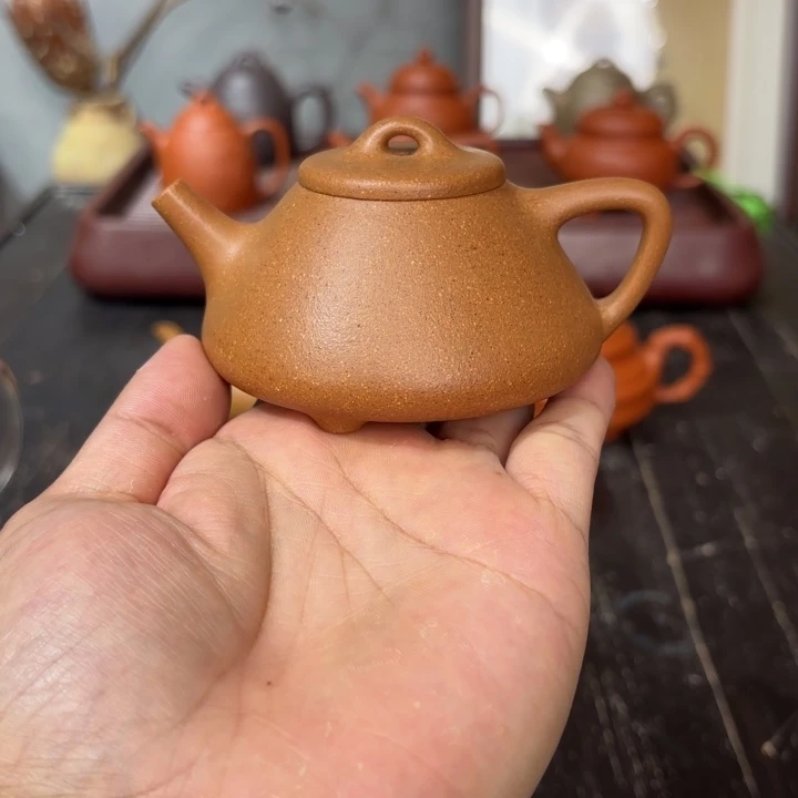 紫砂茶壶子冶石瓢130毫升段泥