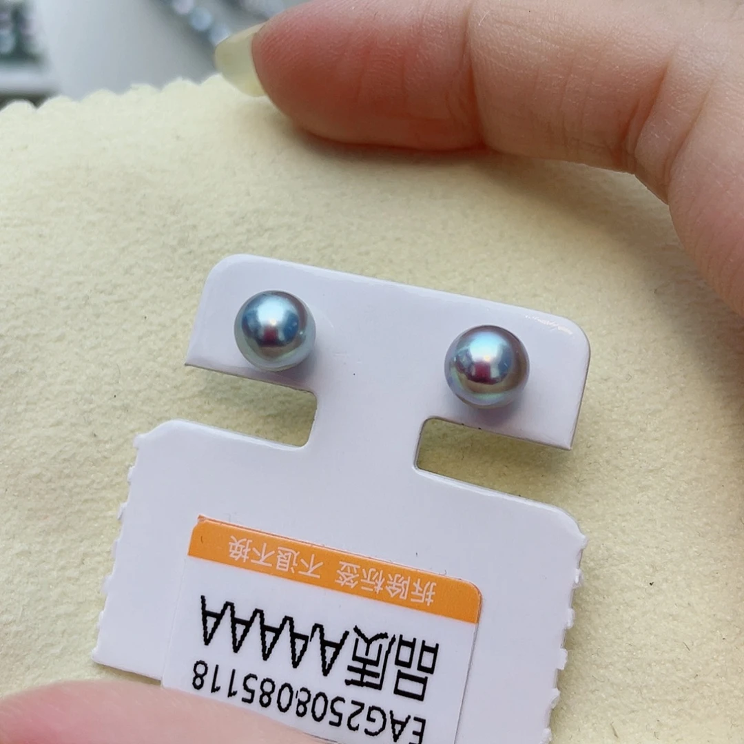 耳饰18K金镶嵌海水珍珠w35