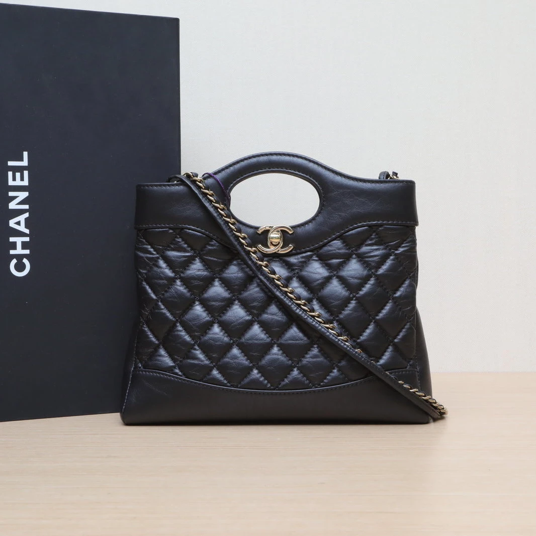 99新 Chanel/香奈儿 小花柳 31Bag Mini 22cm 黑色 23A