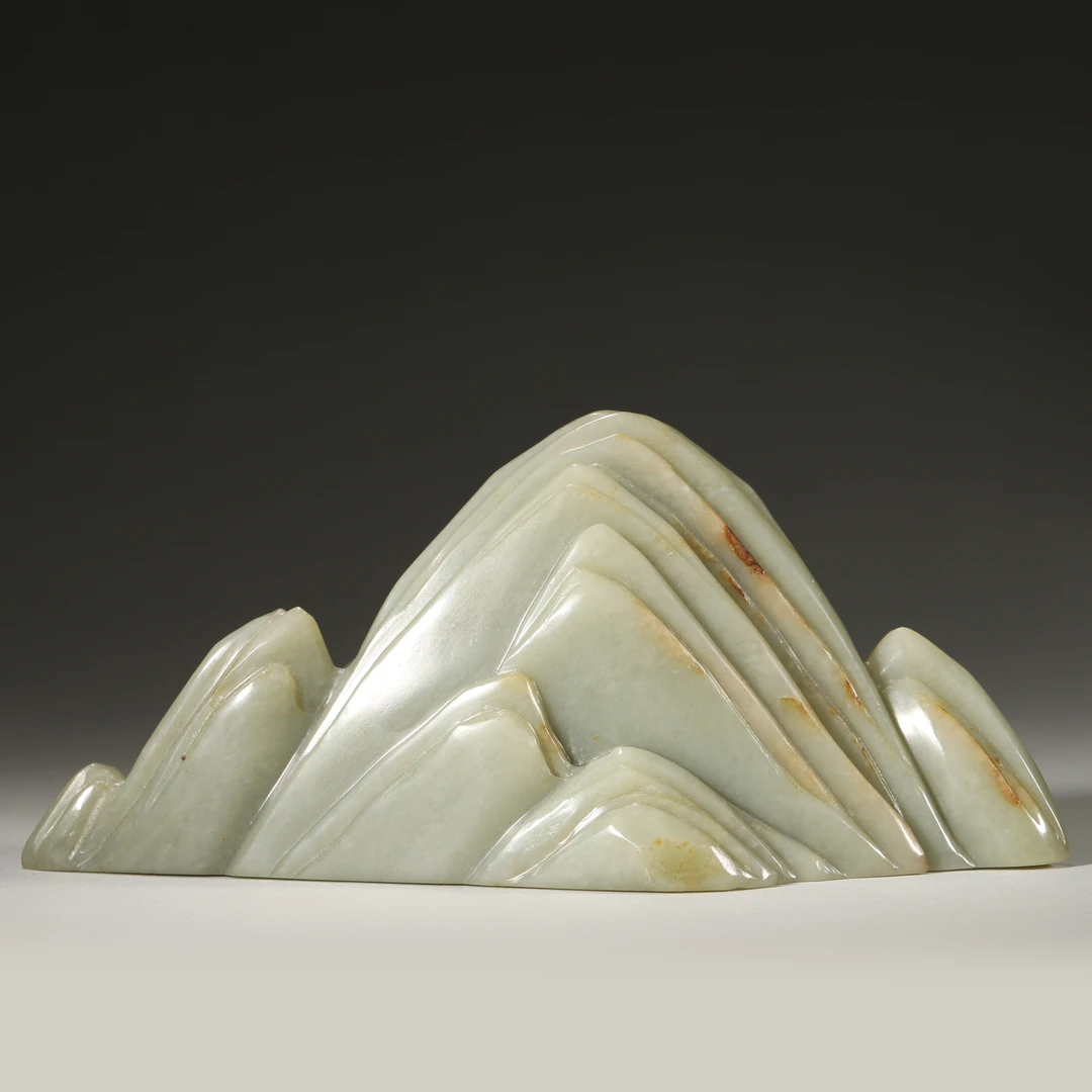 Lot03清代 和田玉诗文山子