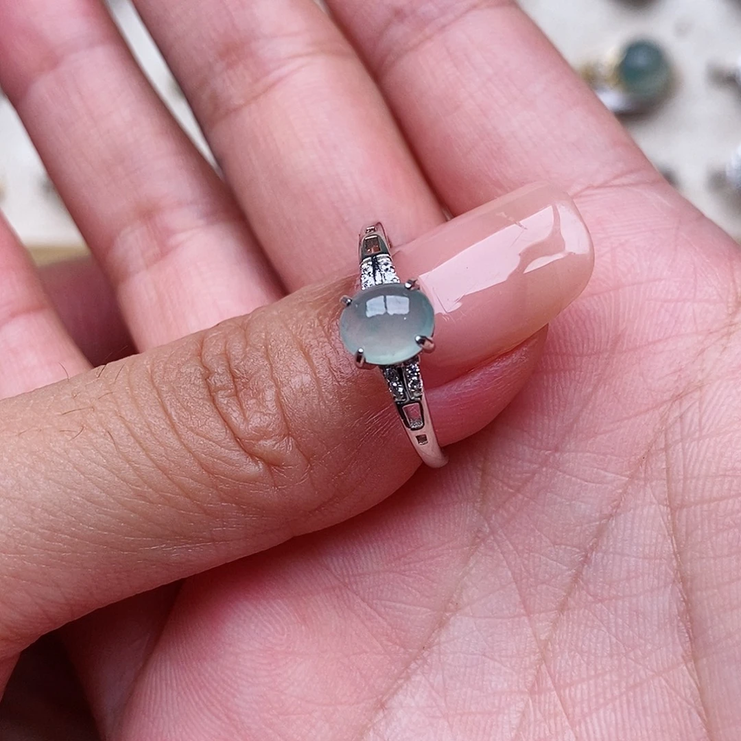 银S925镶嵌戒指翡翠