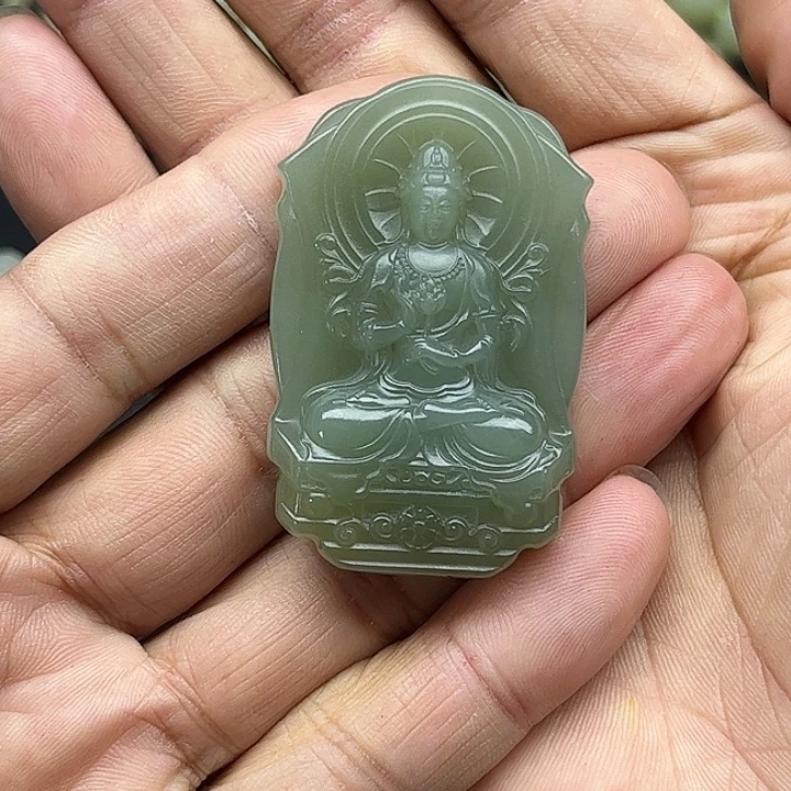 和田玉未镶嵌手链新疆和田玉且末料观音吊坠