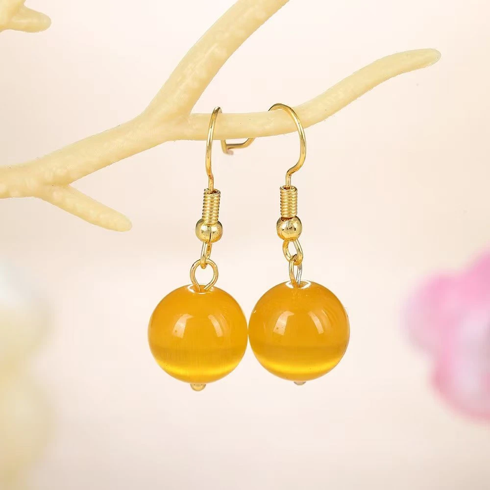 鑫妮甄选 黄玛瑙耳坠（03）