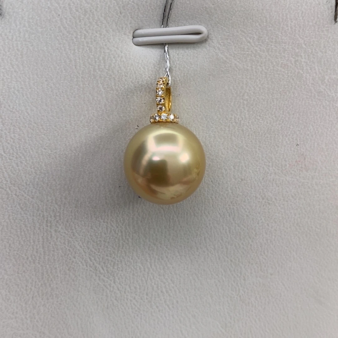 海水珍珠颈饰18K金镶嵌13-14m m