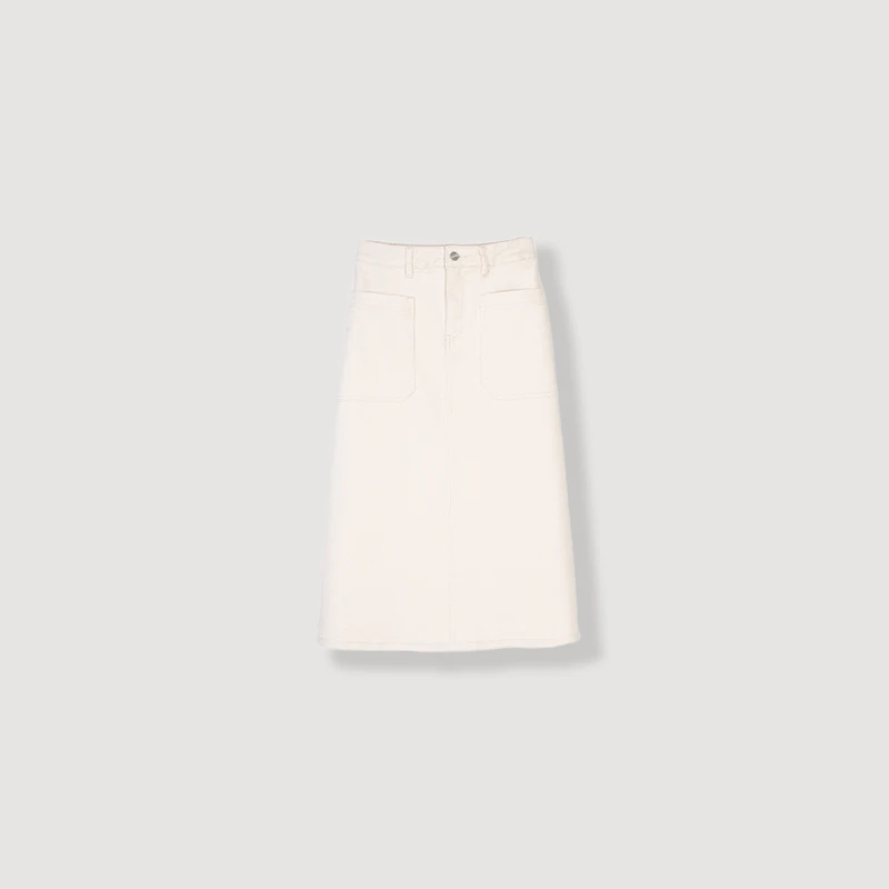 设计感高腰开叉牛仔裙韩版中长款包臀裙25D5072