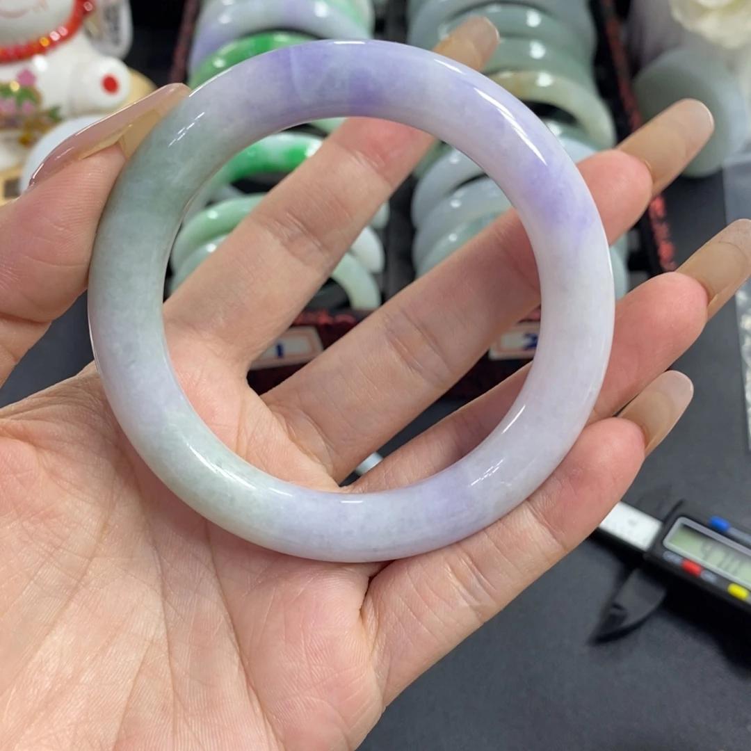 三***咖翡翠未镶嵌手镯天然翡翠手镯