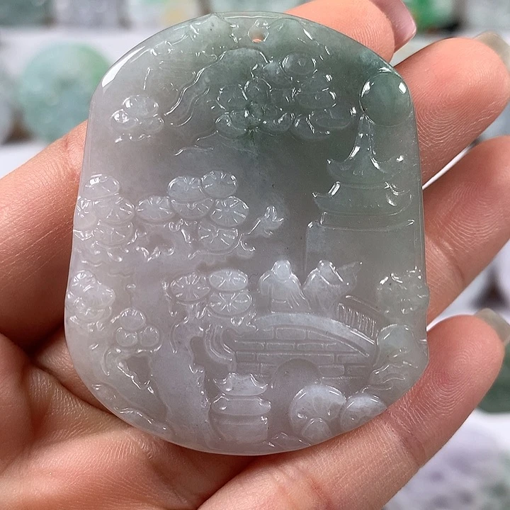 翡翠未镶嵌颈饰山水福利
