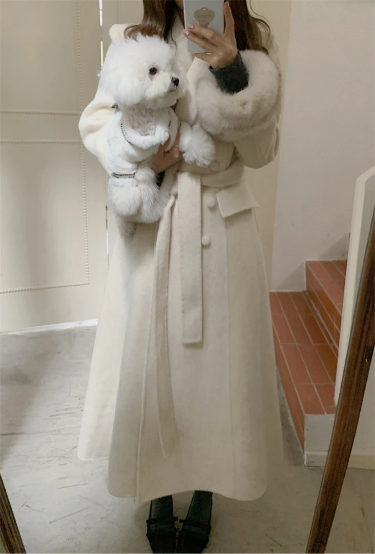 （1月25日）2025新年战袍时尚套装和中长款双面100羊毛大衣-须干洗