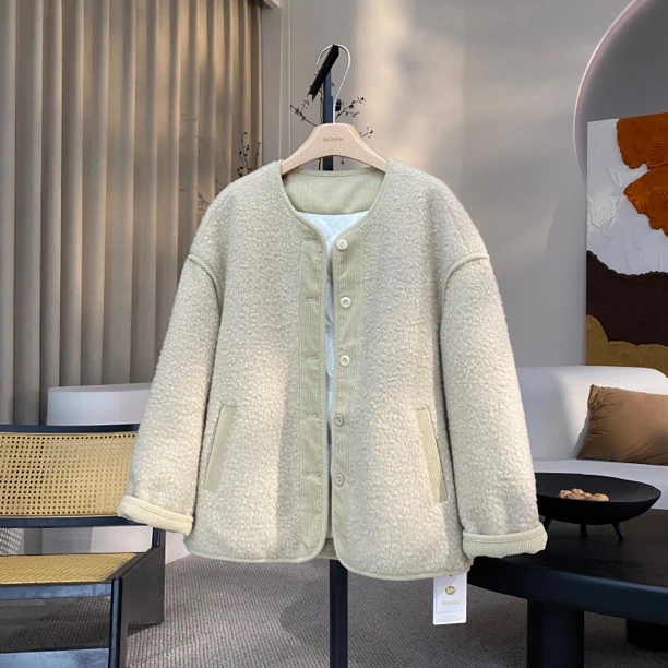 【墨涵精选】韩版简约大气时尚百搭减龄显瘦休闲羽绒服1984