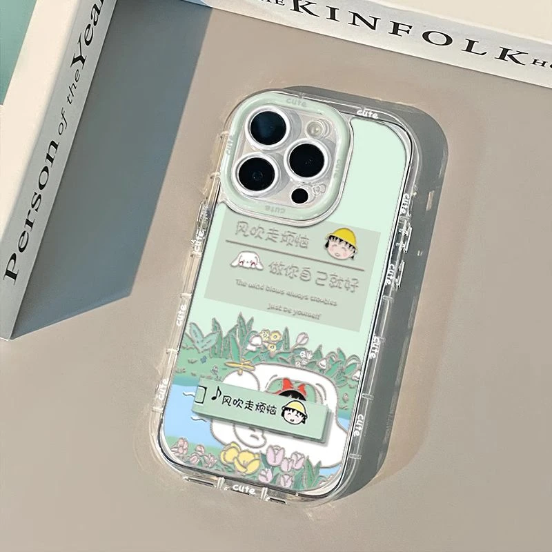 小丸子小新镜子支架适用苹果1516promax手机壳vivo华为oppo小米14